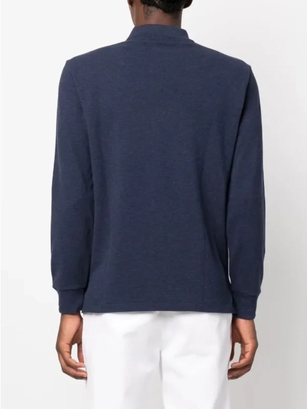 Ralph Lauren Navy Long-Sleeve Polo with Red Pony Embroidery